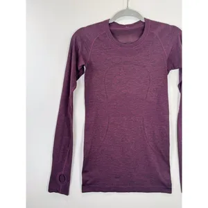 Lululemon Womens Top Purple Swiftly Tech Long Sleeve Crew Tee Stretch Size 4 thumbnail 5