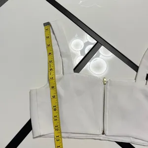 ✨ Cider White V-Neck Zip-Up Crop Top - Size S ✨ thumbnail 10