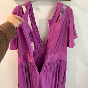 NWT by Anthropologie Purple Satin V Neck Vibrant Mini Dress Size 16‎ thumbnail 10
