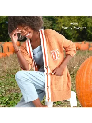 Aerie Cardigan Size S (22”Pit to Pit) Pumpkin thumbnail 3