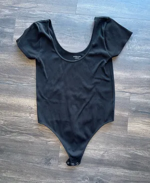 American Eagle Bodysuit Short Sleeve Black thumbnail 1