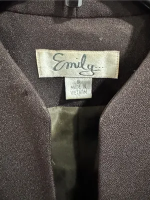 Emily Brown Collarless Button Down Fitted Blazer Jacket 8 Dark Chocolate Career thumbnail 7