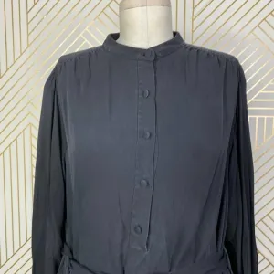 Equipment‎ Femme Francois Silk Shirt Button Down Dress in Black Size US Medium thumbnail 6