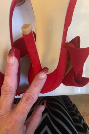 Delevenin RED STILETTO HEELS WITH ANKLE STRAP WITH BOW SIZE 8 thumbnail 8