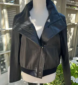 Kenneth Cole Black Leather Jacket thumbnail 1