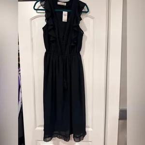 Abercrombie & Fitch Classic Black midi Dress medium‎ NWT thumbnail 2