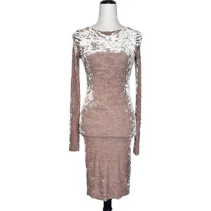 Philo Crushed Velvet Dress Long Sleeve Size XS/S Whimsical Y2K Evening Feminine thumbnail 2