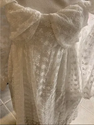 NWOT Lulus Sophisticated Darling White Eyelet Off-the-Shoulder Mini Dress Size S thumbnail 8