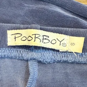 Vintage Poorboy Maxi Skirt Blue Ribbed Knit Back Slit S thumbnail 2