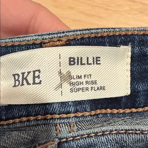 BKE Distressed slim fit‎ high rise super Flare Jeans in Blue 29 thumbnail 4