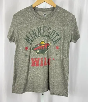NHL Womens Medium Minnesota Wild Nature Graphic Tee Shirt Crewneck Heather Grey thumbnail 1