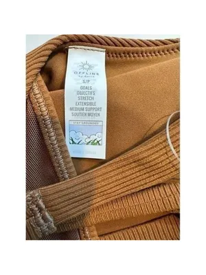 Size S OFFLINE by Aerie Ribbed Plunge Sports Bra in Medium Brown thumbnail 4