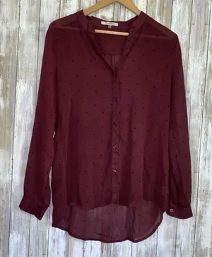 Stitch Fix 41 Hawthorn Red Dot High Low Button Down  •Medium thumbnail 1
