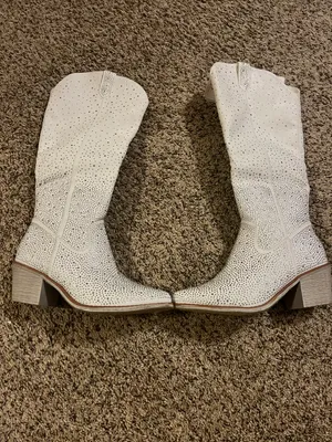 Southern Fried Chicks Glitzy White Rhinestone Cowgirl Boots thumbnail 4