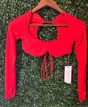 We are HAH Hot as Hell Keep It Up Swim Top Sz XS Red NWT thumbnail 1
