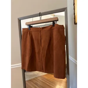 Women's LOFT Brown Suede Skirt Size 16 Toasted Biscotti thumbnail 6