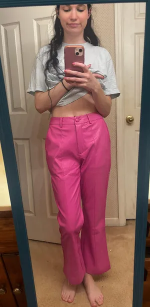 idem Ditto Pink Leather pants thumbnail 1