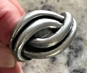 Unbranded Scarf Slide Women OS Silver Vintage Knot Preppy Classic Ring Accessory thumbnail 1