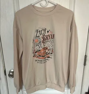 Beige Zach Bryan Lightweight Sweater Orange Size L thumbnail 1