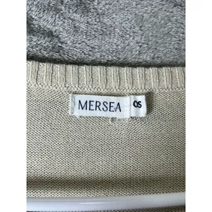 Mersea One Size Cream‎ Knit Tunic Sweater Oversized Pocket Pullover Coastal Chic thumbnail 5