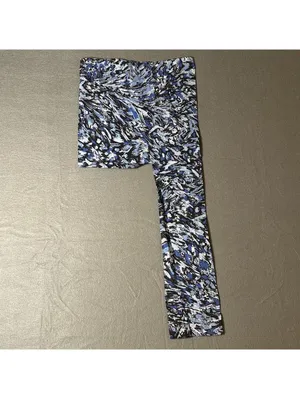 Blue, Black, & White Abstract Brushstroke Patterned Scarf Blue thumbnail 2
