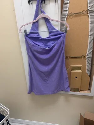 Fabletics Women's Purple Terry Cloth Halter Mini Dress Size M thumbnail 7