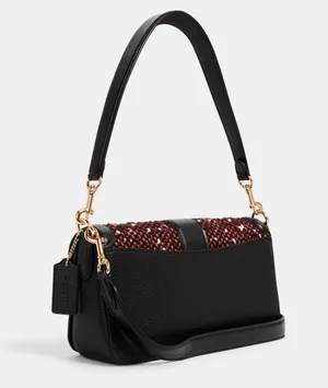 Coach Tweed Georgie Shoulder Bag Smooth Leather thumbnail 3