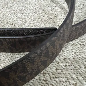 Michael Kors Dark Brown Belt with Gold Logo Buckle thumbnail 5