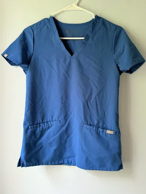 Figs V-Neck Scrub Top in Blue thumbnail 1