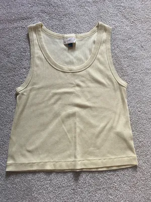 Universal Thread Butter Yellow Ribbed Scoop Neck Tank Top thumbnail 2