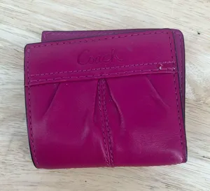 Coach Wallet Bifold Leather Pink Y2K thumbnail 1