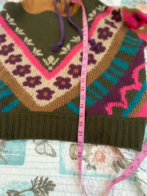 Natural Life Floral Dreamer Jacquard Hoodie Sweater 100% Acrylic Sz S/M thumbnail 5