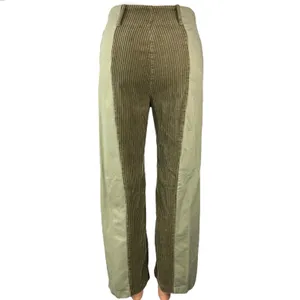 Urban Outfitters Corina Green Corduroy Colorblock High-Waist Trousers Pants 0 thumbnail 3
