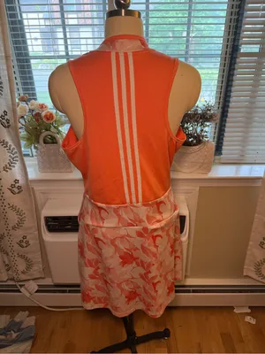Adidas Sleeveless Coral Floral V-Neck Active Dress thumbnail 3