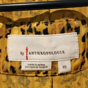 By Anthropologie Metallic Leopard Pleated Midi Dress Smocked Waist Gold XS thumbnail 3