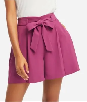 Uniqlo pink/purple belted shorts womens size XS thumbnail 1