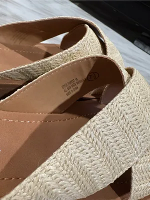 TOP Moda Woven Cross-Strap Sandals in Beige and Brown thumbnail 6