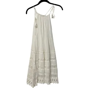 Alice + Olivia White Crochet Embroidered Danna Mini Dress Size Small thumbnail 2