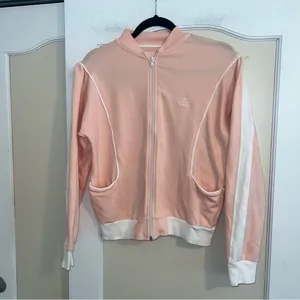 Vintage Stussy Y2K Baby Pink Full Zip Lightweight Jacket Size: Large thumbnail 3