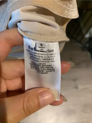 NWT Reformation Champagne velvet Off-Shoulder Top thumbnail 3