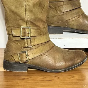 Madden Girl Knee High Campuswc‎ Riding Boots Tan Women's Size 7.5M thumbnail 2
