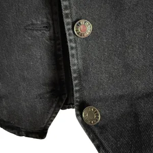Agolde Heller Sleeveless Black Denim Button Front Structured Vest Spider XS thumbnail 9