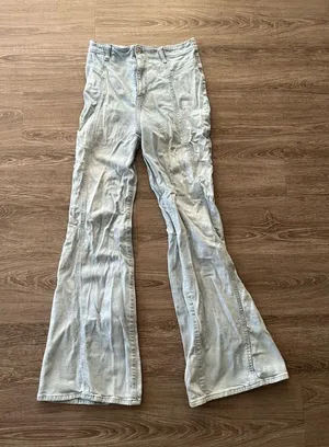 Free People We The Free High Rise Flare Jeans Y2K Womens 29 Light Wash Denim thumbnail 1
