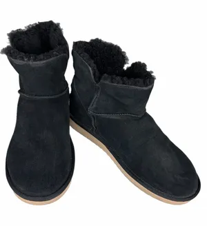 KOOLABURRA by UGG Black Victoria Mini Short Suede Shearling Ankle Boots Size 11 thumbnail 1