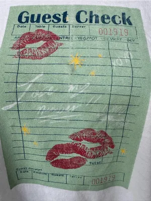 NWT Daydreamer Guest Check Tee “Lose my Number 💋” Oversized Large thumbnail 7