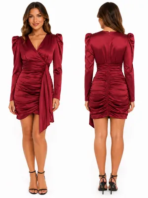 Lavish Lice.‎ Ruby Holiday Satin Wrap Dress. thumbnail 2