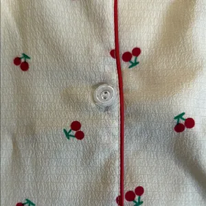 Cherry Print women’s Pajamas - Cream and Red thumbnail 7
