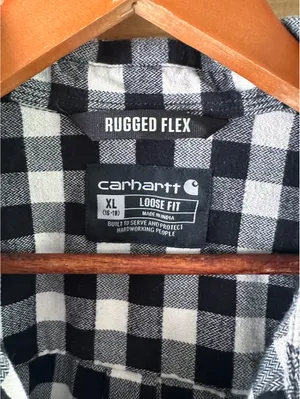 Carhartt Women’s Rugged Flex Loose Midweight Flannel Long Sleeve Plaid Shirt XL thumbnail 7