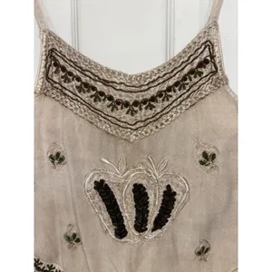 Vtg 90s Embroidered Fruit Boho Crop Top XS Festival Beach Hippie Granola Girl thumbnail 3