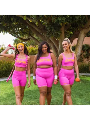 Show Me Your Mumu x Barbie Sports Bra and Shorts Set Hot Pink Sz S thumbnail 2